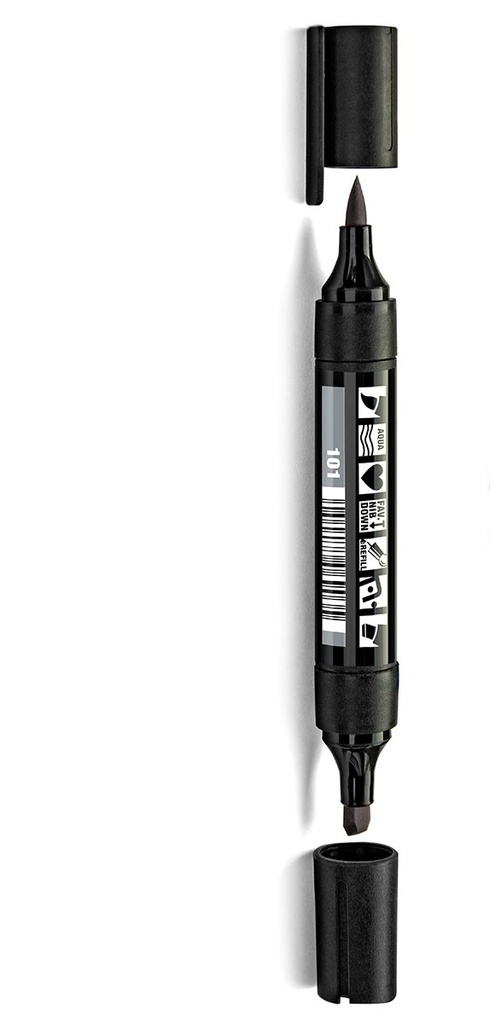 Neuland marker op waterbasis wig en borstelpunt grijs