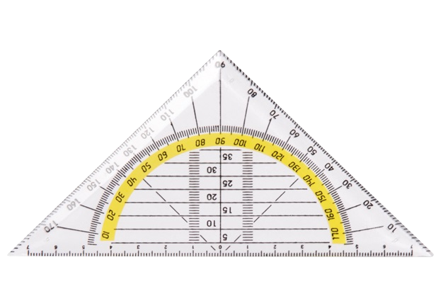 Geodriehoek Quantore 140mm transparant