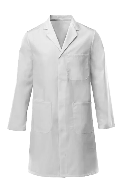 Labjas polyester/katoen wit