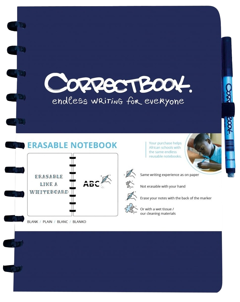 Correctbook A4 navy blue gelinieerd 40blz