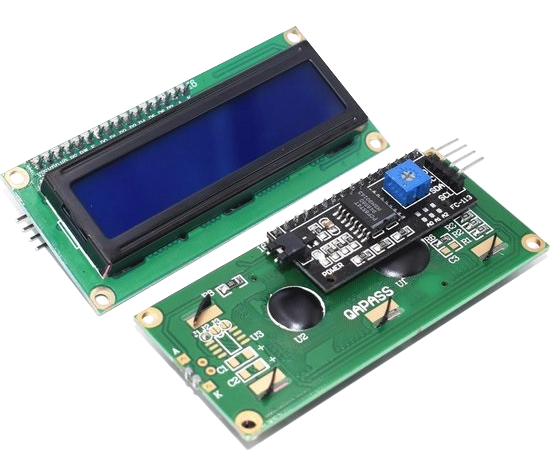 1602 LCD blauw backlight met I2C voorgesoldeerd