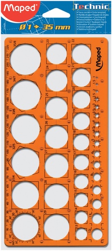 [3154142776204] Cirkelsjabloon Maped Technic voor ronde gaten (0-35 mm)