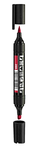 [4054477069028] Neuland marker op waterbasis wig en borstelpunt rood