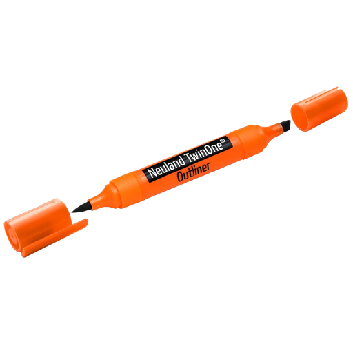 [4054477069363] Neuland marker op waterbasis zwart met wig en borstelpunt