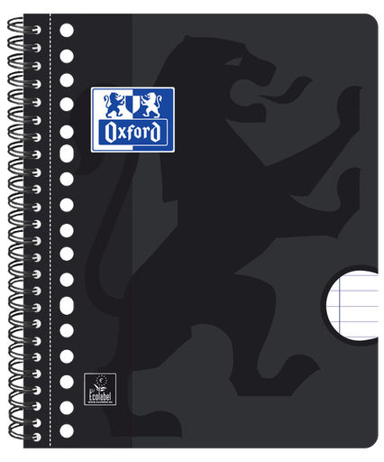 [4006144961395] Collegeblok Oxford School A5+ lijn 17-gaats 160 pagina's zwart
