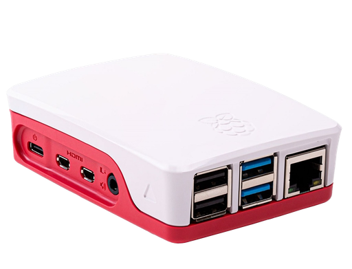 [0644824914916] Officiele Raspberry Pi 4 Behuizing - Rood/Wit