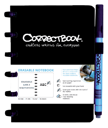 [7110765982008] Correctbook A6 zwart blanco 40blz