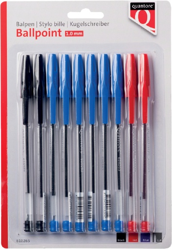 [8712453073822] Balpen Quantore 3 kleuren 10 stuks